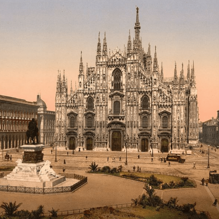 Visiting the Duomo of Milan.